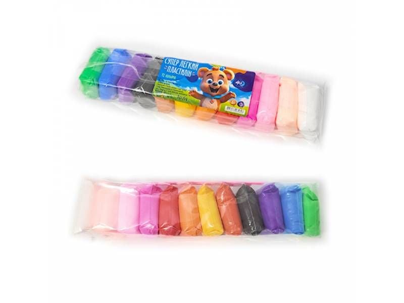 Пластилінове тісто LK Super Light Clay 12 кол 108гр+стекі 832769