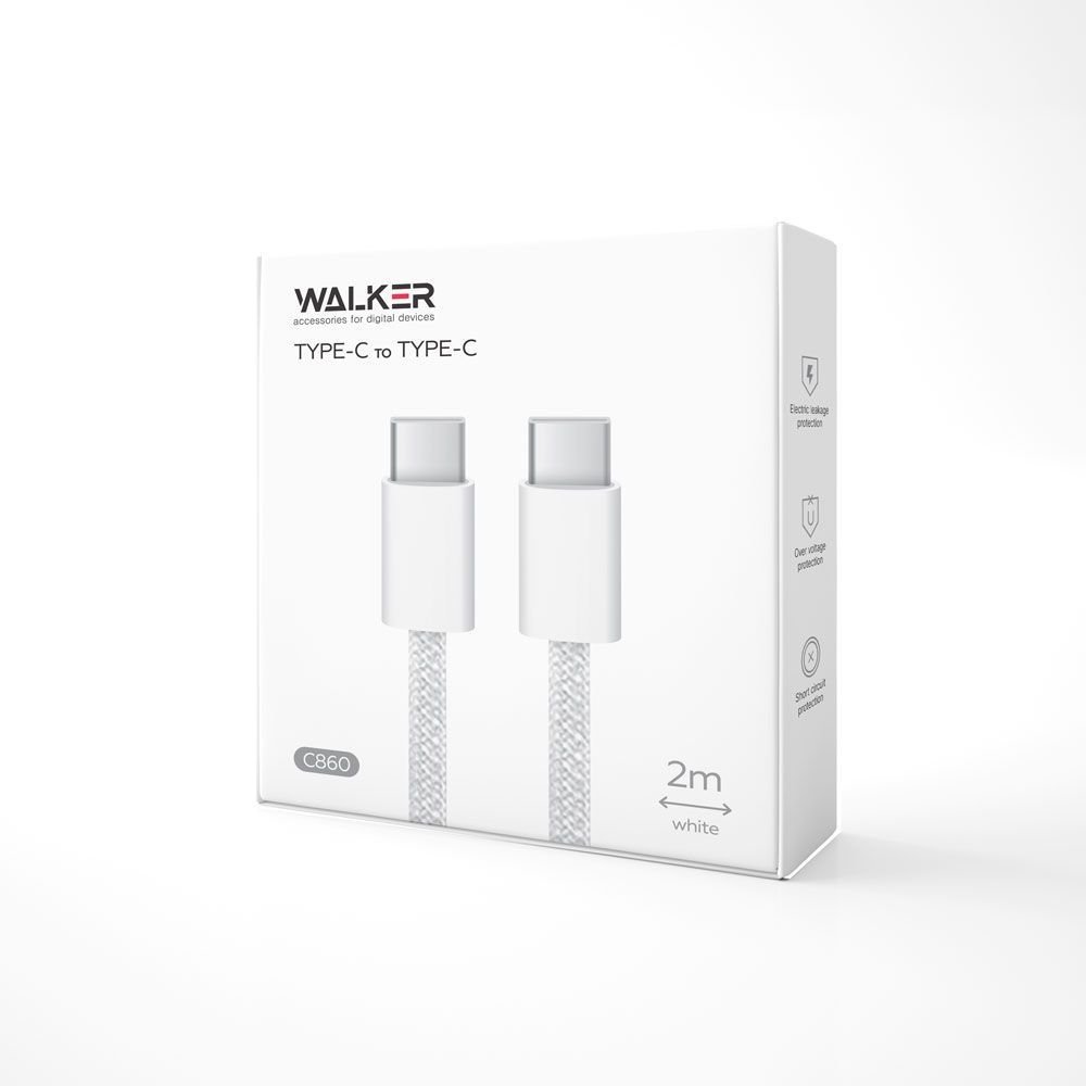 USB cable Walker C860 Type-C to Type-C 65W 2 m white