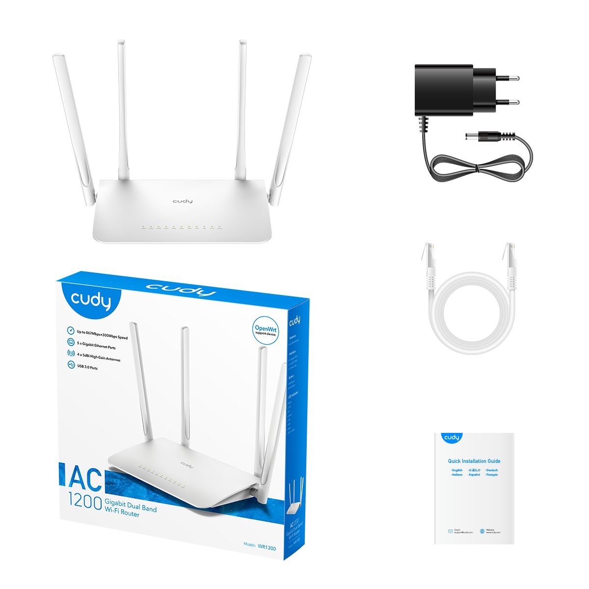 Маршрутизатор WR1300 Wi-Fi 5 Mesh Gigabit
