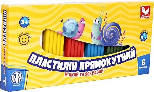 Пластилін прямокутний 6 кольорів 303116001-UA