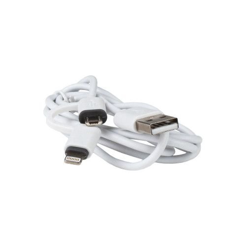 Кабель 2 в 1 USB 2.0 -Lightning + Micro USB 2.0 1 м Patron (PN-LIGHT-MIC-1M)