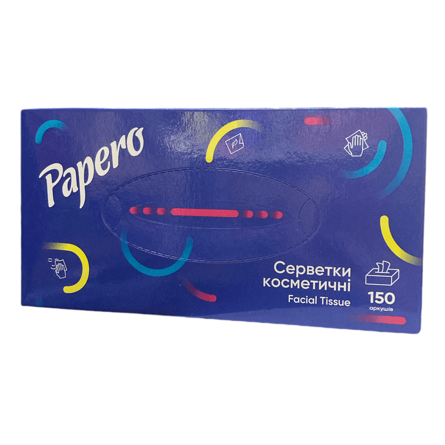 Серветки косметичні "Papero" 2сл. білі Пенал 150 л