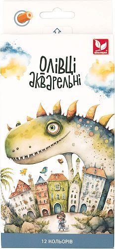 Олівці акварельні шестигранні 12 кольорів з пензликом 135SH-12