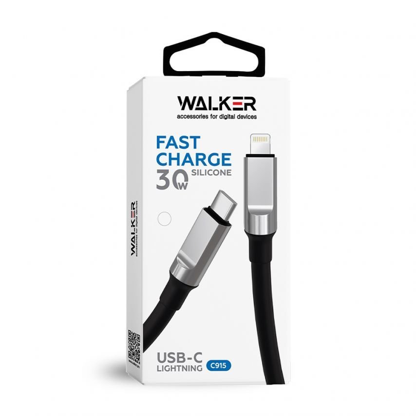 Кабель USB WALKER C915 Type-C to Lightning black