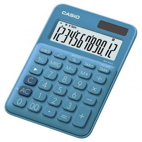 Калькулятор настільний 12 розрядів синій Casio (MS-20UC-BU-W-EC)