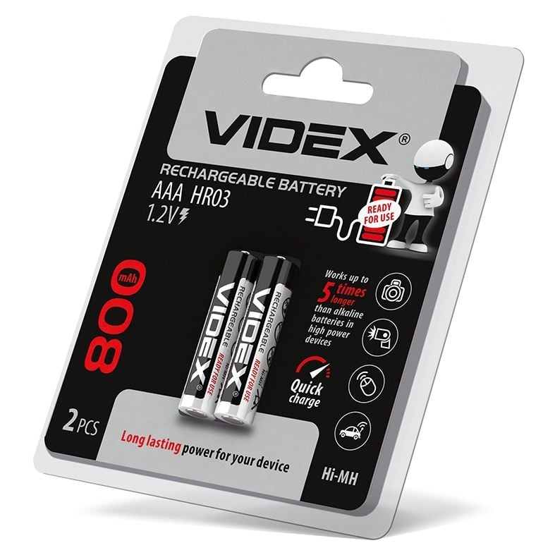 Акумулятори Videx HR03 / AAA 800mAh double blister/2 шт.