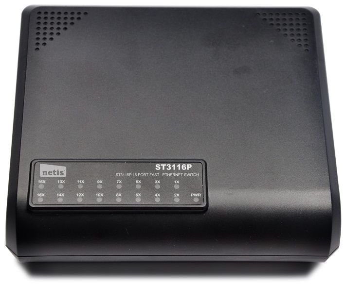 Комутатор мережевий Netis ST3116P 16-ти портовий 10/100Mbps Fast Ethernet