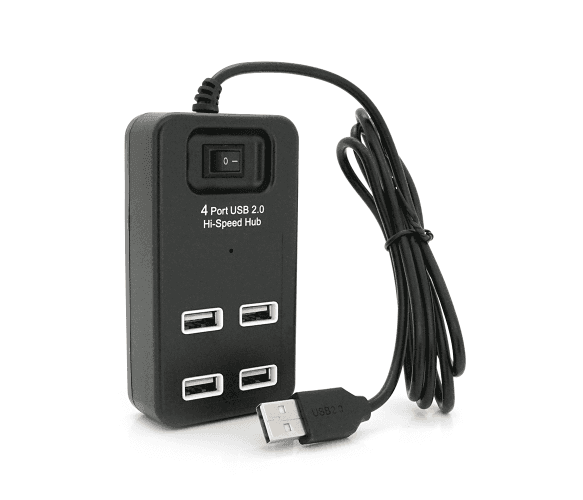Хаб USB 2.0 4 порта,480Mbts живлення від USB, з вимикачем 08647