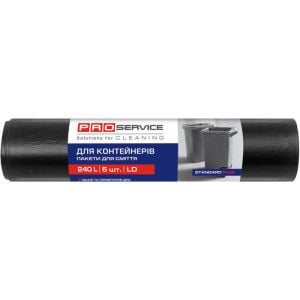 Пакети для сміття Pro Service LD Standart Plus 240 л 5 шт. міцні Чорні (16120500)