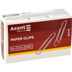 Скріпки круглі Axent 50 мм 100 шт. Оцинковані (D4115)