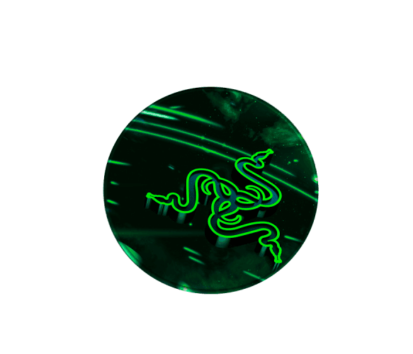 Килимок 200*200 мм тканинний RAZER 8 з боковою прошивкою (круглий), товщина 3 мм, колір Black/Green 35769