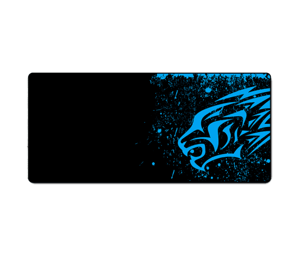 Килимок 300*700 тканинний Blue tiger з боковою прошивкою, товщина 2 мм, Black 35600