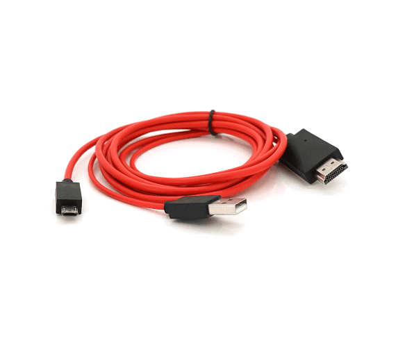 Конвертер MHL microUSB (тато) + USB (тато) => HDMI (тато) 2.0м, Black 02327