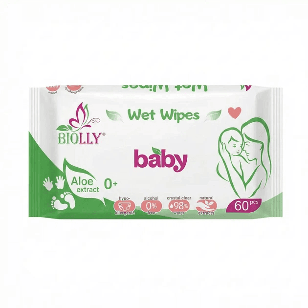 Серветки вологі " Biolly"  60 шт Дитячі