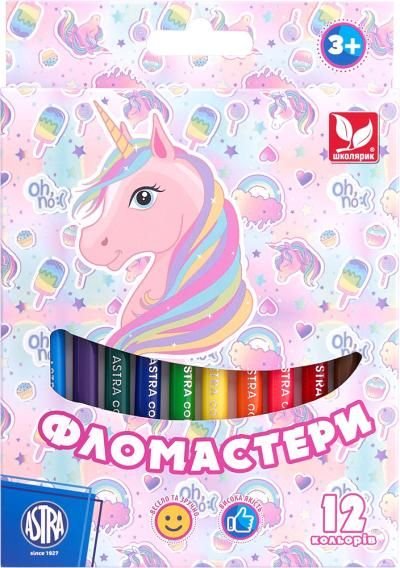 Фломастери Unicorn 12 кольорів 314022003-UA