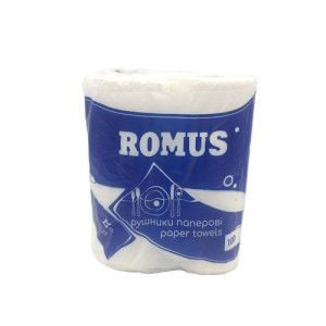 Рушники паперові Romus двошарові 2 рулони 100 відривів Білі (RS012)
