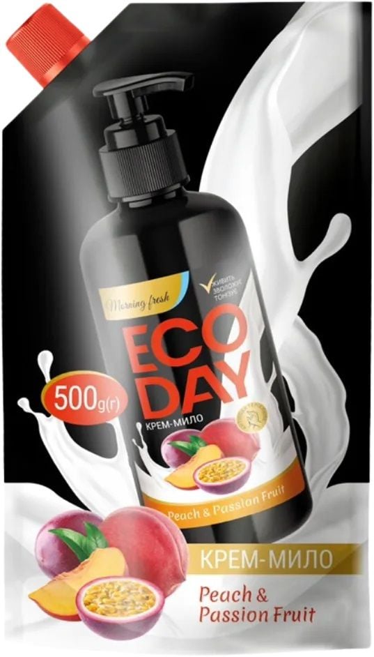 Рідке крем-мило Eco Day Дой-пак 500 мл Персик-Маракуя 60711