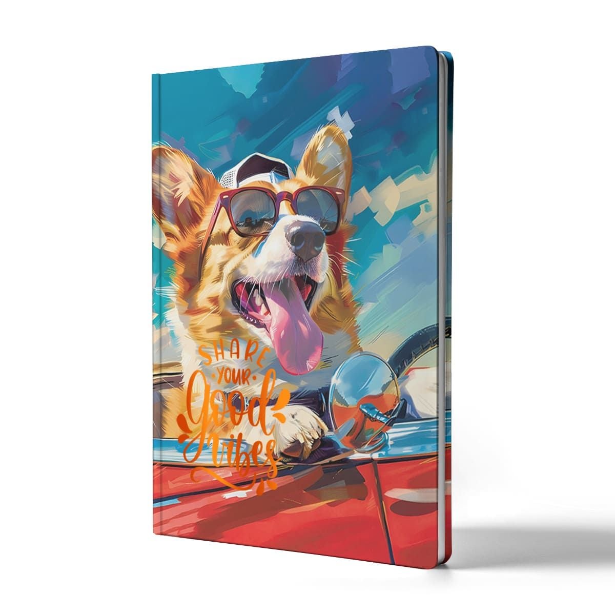 Блокнот АРКУШ PRESTIGE кл В5 96арк софт тач ламінування УФ лак тиснення Пес в кабріолеті 1В3185