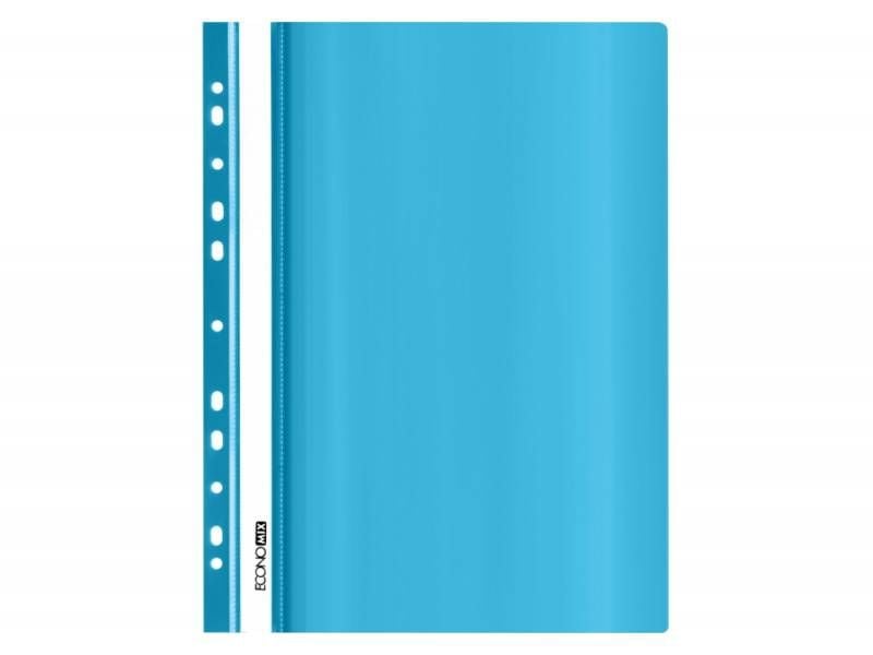 Папка пластикова швидкозшивач Eкономікс 510 A4 глянець з перфорацією, бірюзова E31510-21