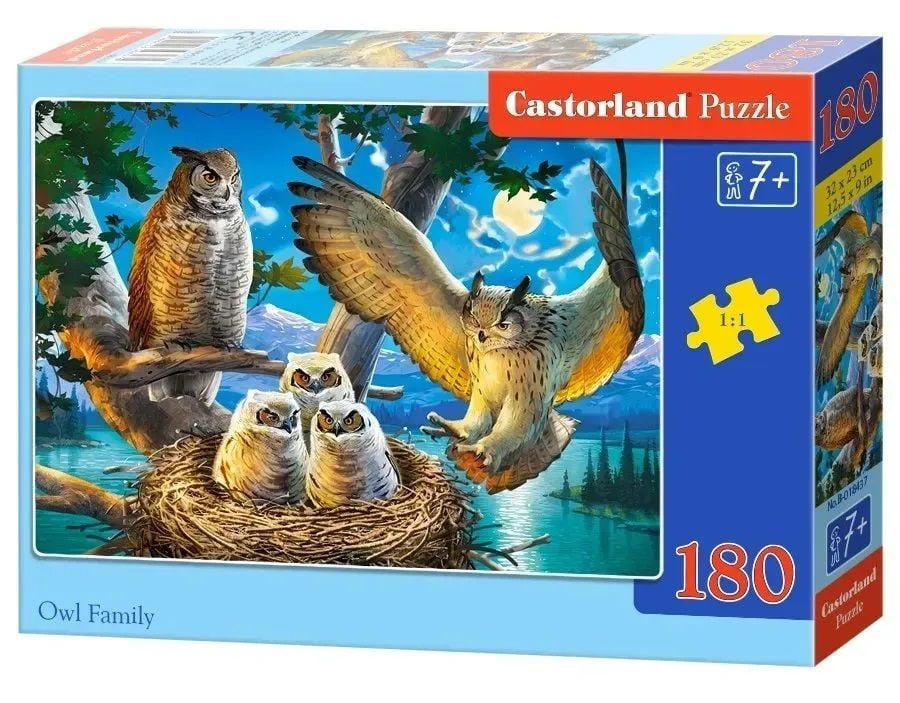 Пазли Castorland "Сім'я сов" 180 елементів B-018437