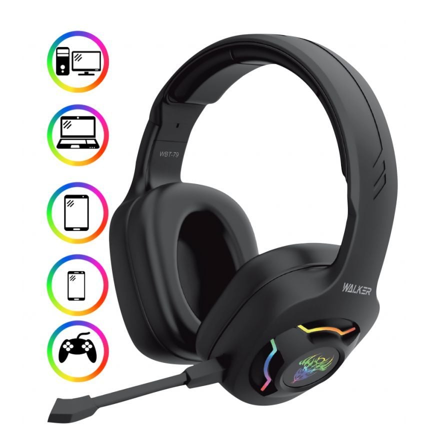 Ігрові навушники Bluetooth WALKER WBT-79 black