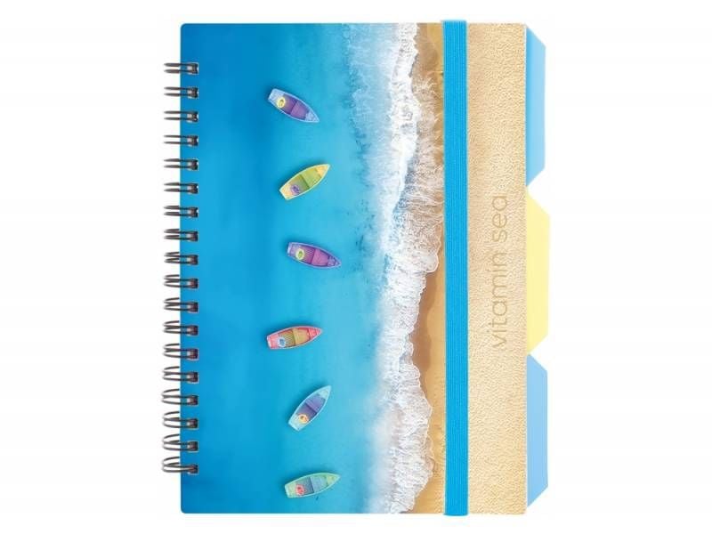 Блокнот з роздільником DESIGN 25 B6 100арк спіраль, пластік O20358-25