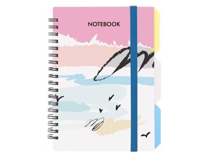 Блокнот спіральний Optima з роздільником DESIGN 28 B6 100арк спіраль, пластік O20358-28