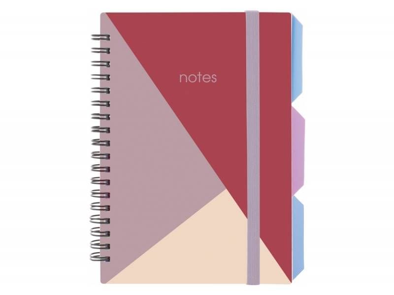 Блокнот спіральний Optima з роздільником TRIANGLE B6 100арк спіраль, пластік O20358-10