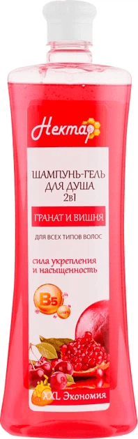 НЕКТАР Шампунь-гель для душу " Гранат і вишня" 1000 мл 33042