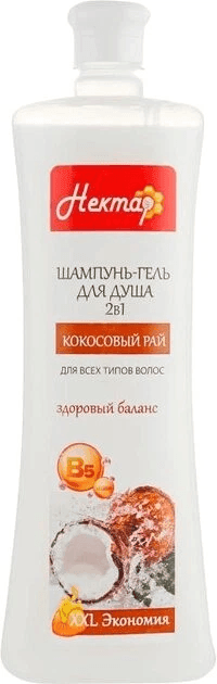 НЕКТАР Шампунь-гель для душу " Кокосовий рай" 1000 мл 33043