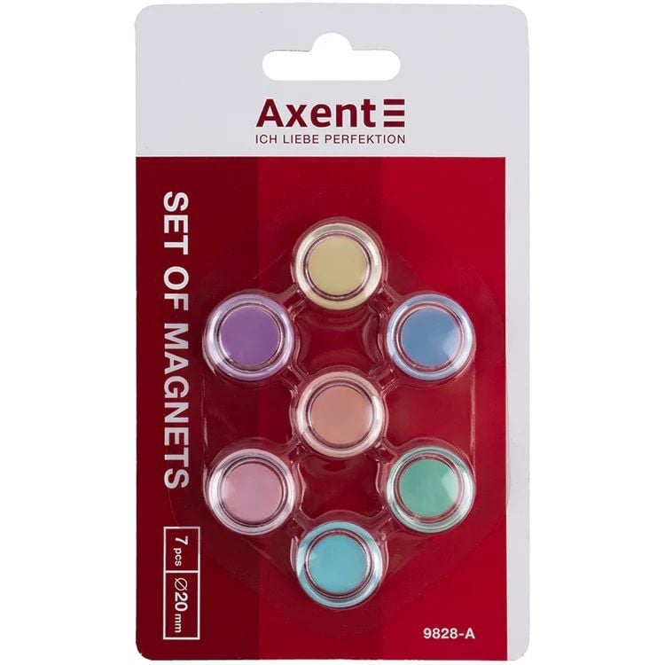 Набір магнитів  "Axent" 20 мм, 7шт.,Pastelini 9828-A