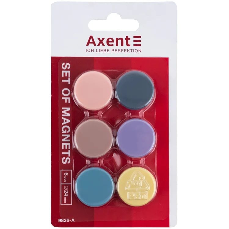 Набір магнитів  "Axent" 24 мм, 6шт.,Morandi 9826-A