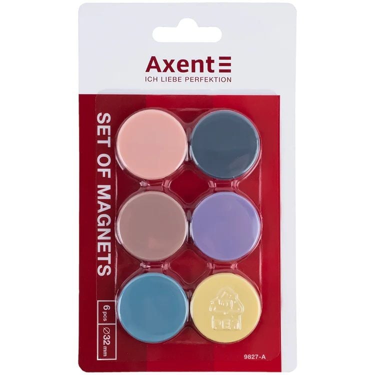Набір магнитів  "Axent" 32 мм, 6шт.,Morandi 9827-A