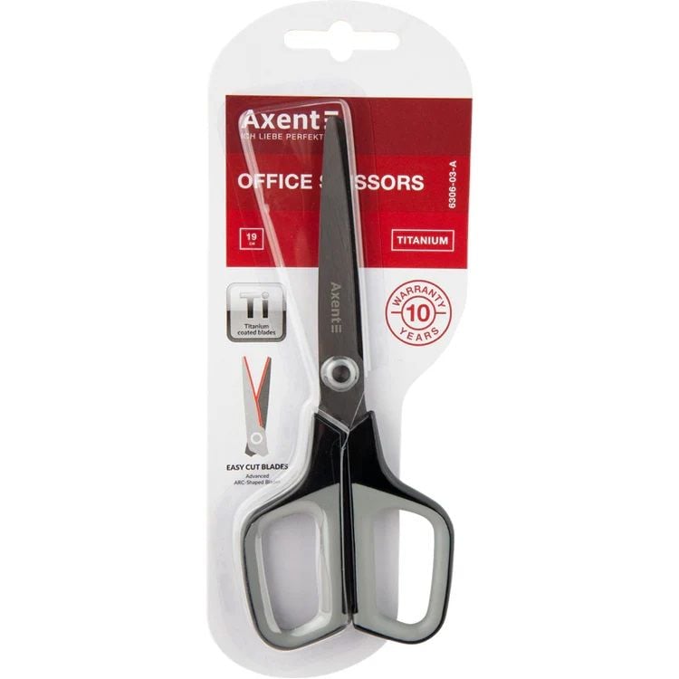 Ножиці Titanium, "Axent"  графітно-сірі 19 см (6306-03-A)