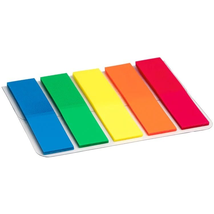 Закладки Delta by Axent пластикові 12х45 мм 125 шт. Неонові прямокутні 2440-01