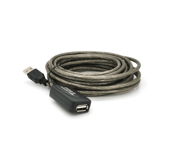 Активний подовжувач USB 2.0 AM/AF, 5,0 m, прозорий з чіпом Q50 07368