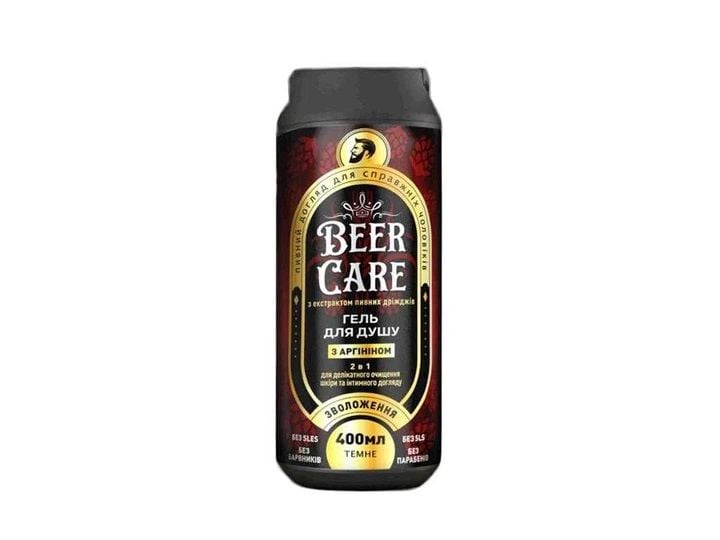 Гель для душу чоловічий Beer Care  з аргініном "Зволоження" 2в1, 400 мл