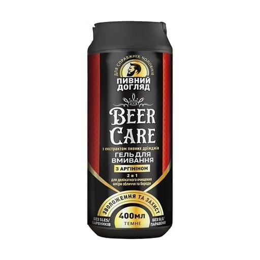 Гель для вмивання Beer Care  чоловічий 2в1 з аргініном "Зволоження та Захист" , 400 мл