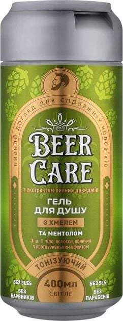 Гель для душу  Beer Care  чоловічий 3в1 з хмелем "Тонізуючий" , 400 мл