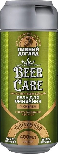 Гель для вмивання Beer Care  чоловічий  з хмелем "Тонізуючий" з протизапальним єфектом , 400 мл