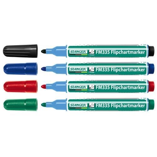Набір з 4-х маркерів для флипчартів, 1-3 мм, Stanger (FM335-713004)