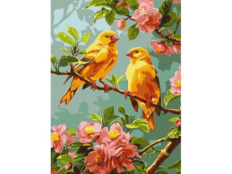 Картина за номерами Ідейка 30*40см Весняні Канарки КНО-6655