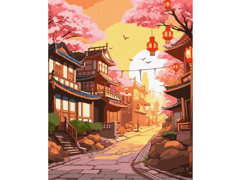 Картина за номерами Ідейка 40*50см ЯПОНСЬКА ВУЛИЧКА КНО-3645