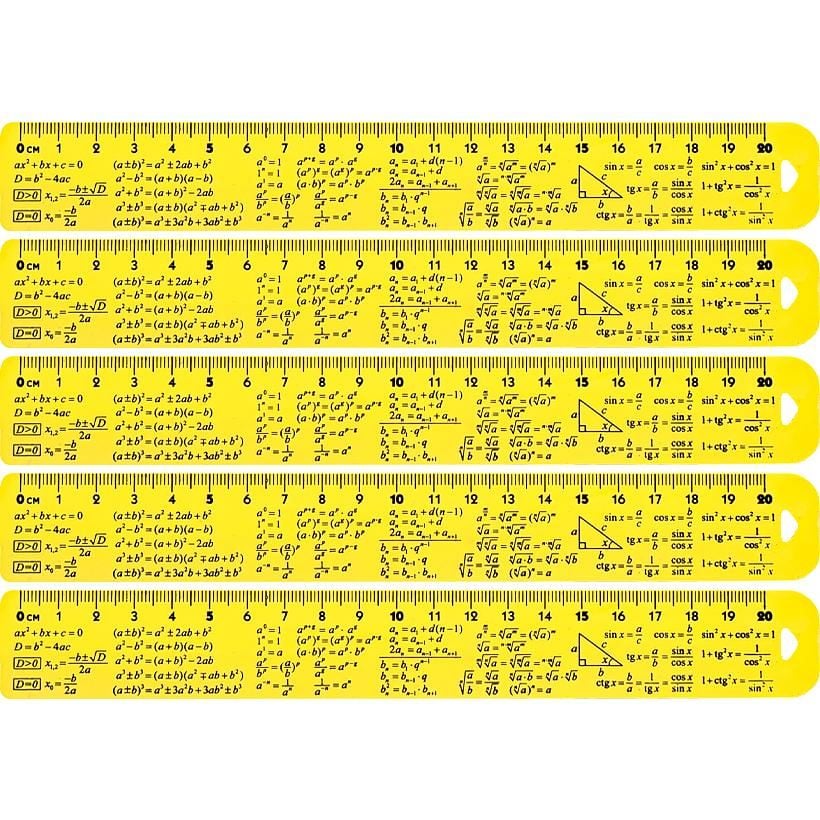 Лінійка 20 см, пластикова "Алгебра"