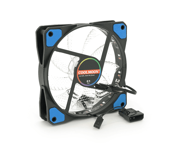 Кулер корпусний 12025 DC sleeve fan 3pin + 4pin - 120*120*25мм, 12V, 1100об/хв, Blue 41210