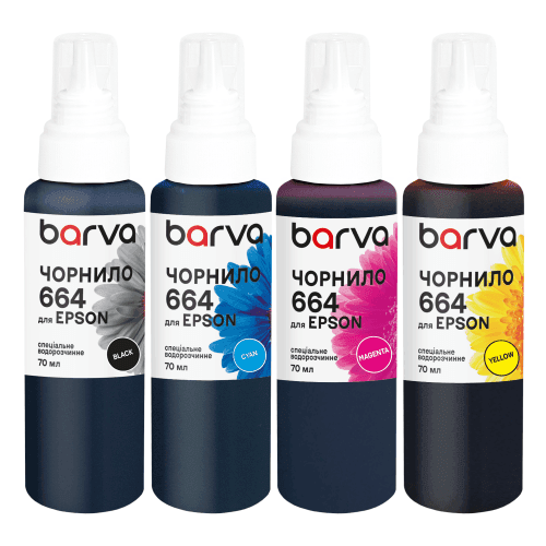 Комплект чорнил для Epson 664 спеціальні 4x70 мл, водорозчинні, BK/C/M/Y Barva (E664-070-MP)