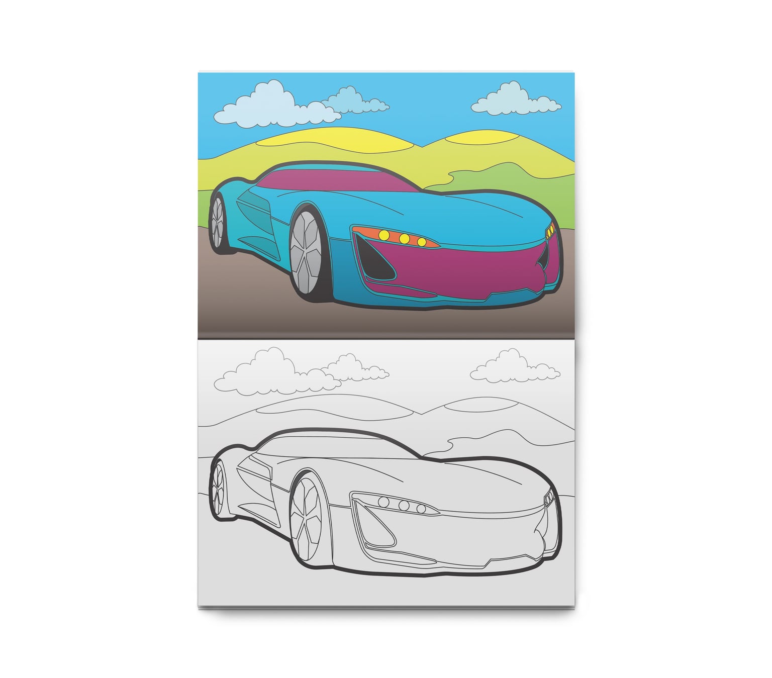 Розмальовка дитяча Аркуш А5 8арк Sport Car 1В1181