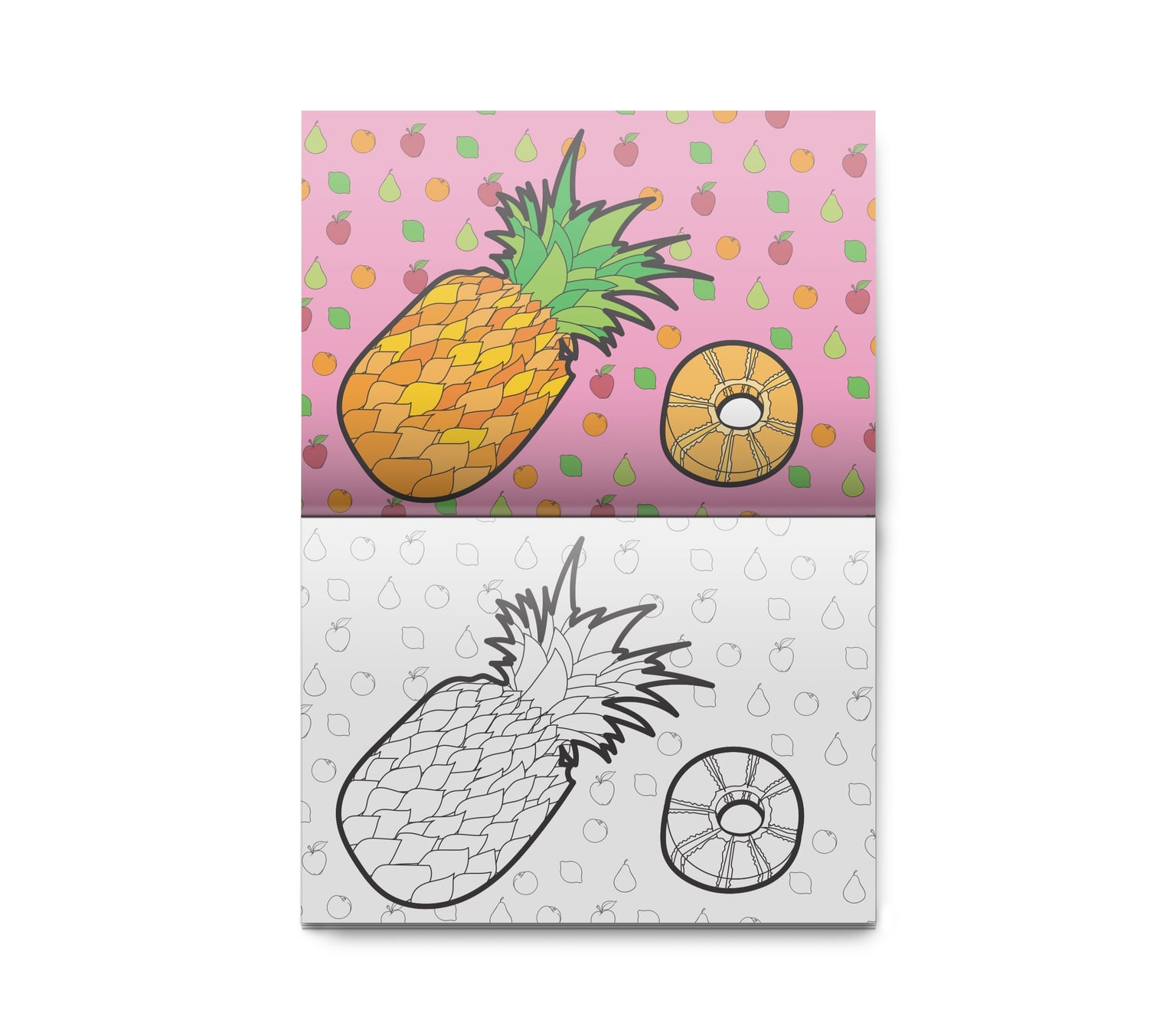 Розмальовка дитяча Аркуш А5 8арк Овочі і фрукти 1В1040