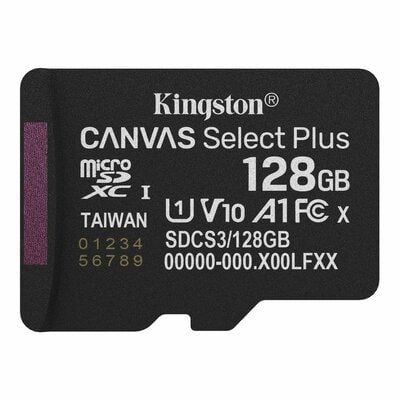 Карта пам'яті microSDXC (UHS-1) Kingston Canvas Select Plus Gen3 128Gb class 10 A1 (R-150MB/s)