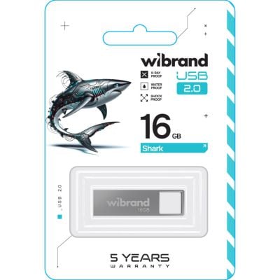 Флеш-накопичувач Flash Wibrand USB 2.0 Shark 16 Gb Silver
